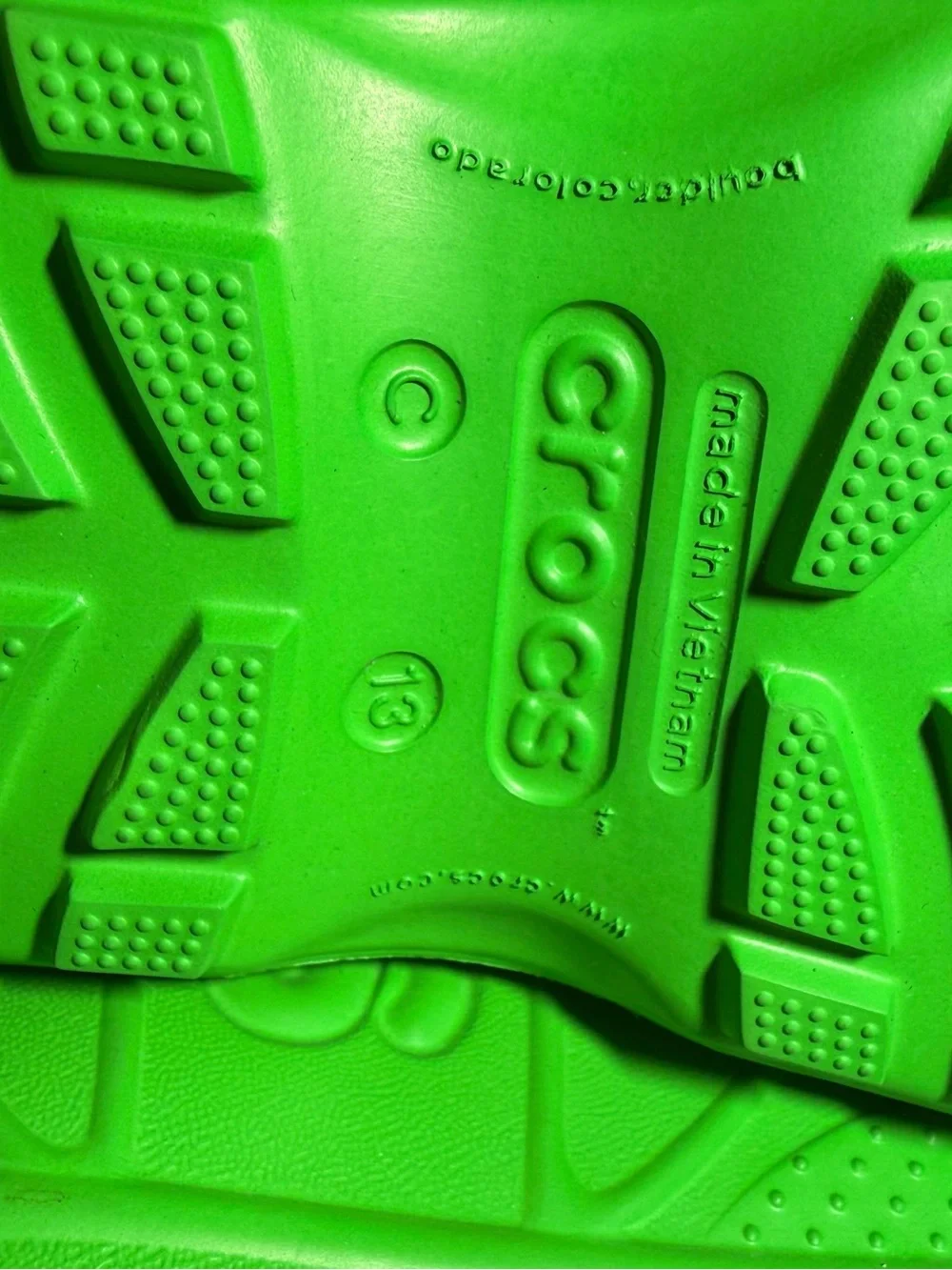 NEW- Crocs Kids' Handle It Rain Boots green reflective light weight size C13
